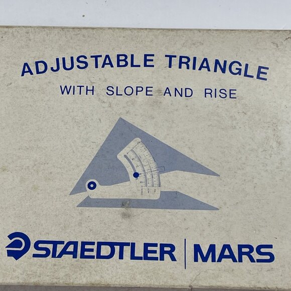 Vintage STAEDTLER Mars 964 51-10 Adjustable Triangle with Slope & Rise Drafting - Picture 9 of 10